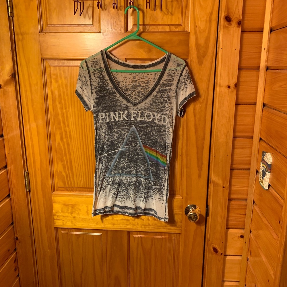 grey pink floyd vneck